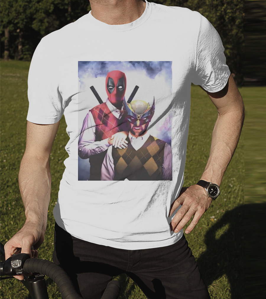 Retro Deadpool And Wolverine Step Brothers Iconic Parody Image T-Shirt