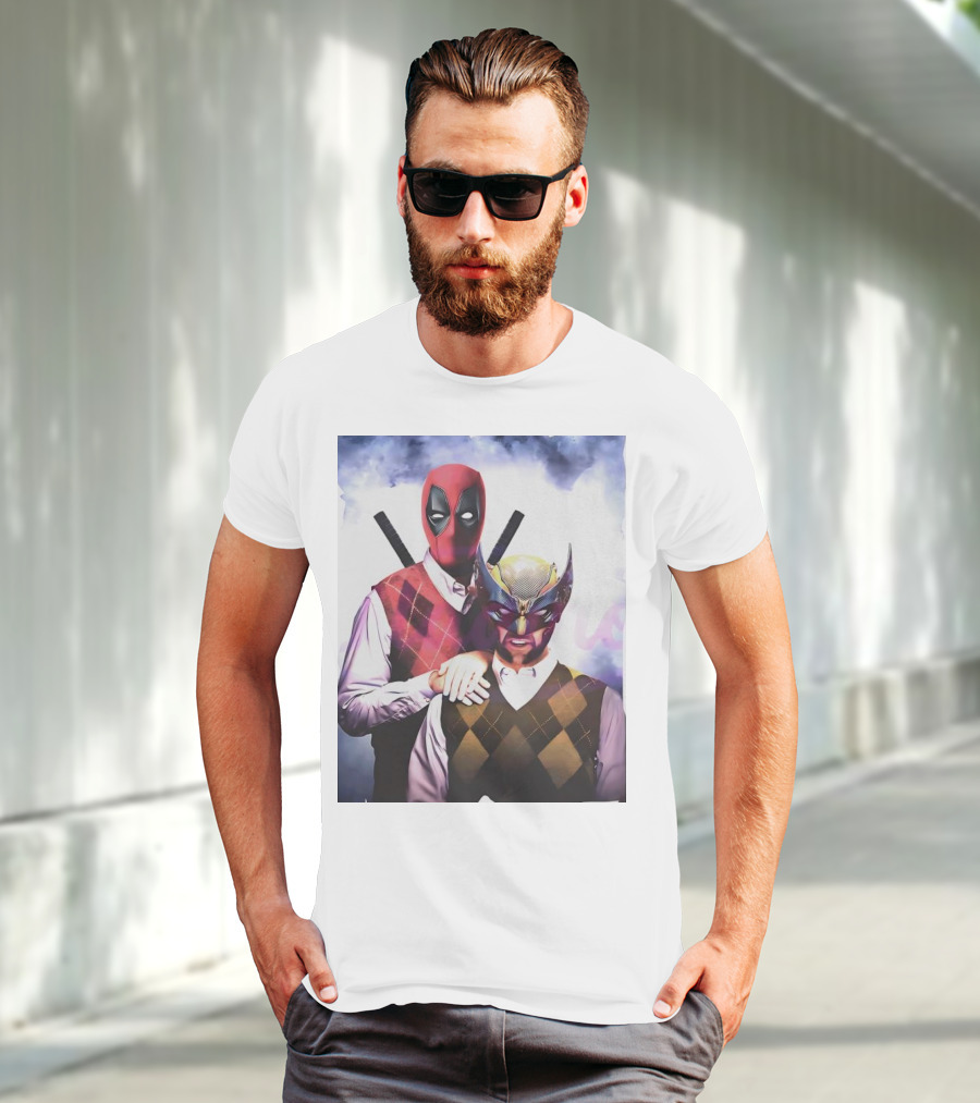 Retro Deadpool And Wolverine Step Brothers Iconic Parody Image T-Shirt