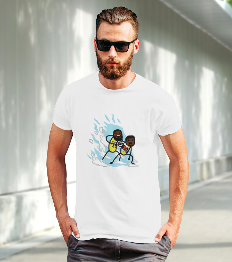 LeBron James Los Angeles Lakers Father Son Kamehameha Basketball Anime Fusion T-Shirt
