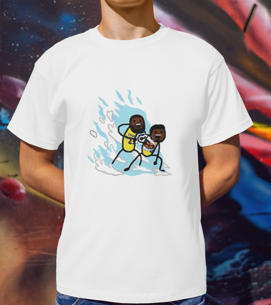 LeBron James Los Angeles Lakers Father Son Kamehameha Basketball Anime Fusion T-Shirt