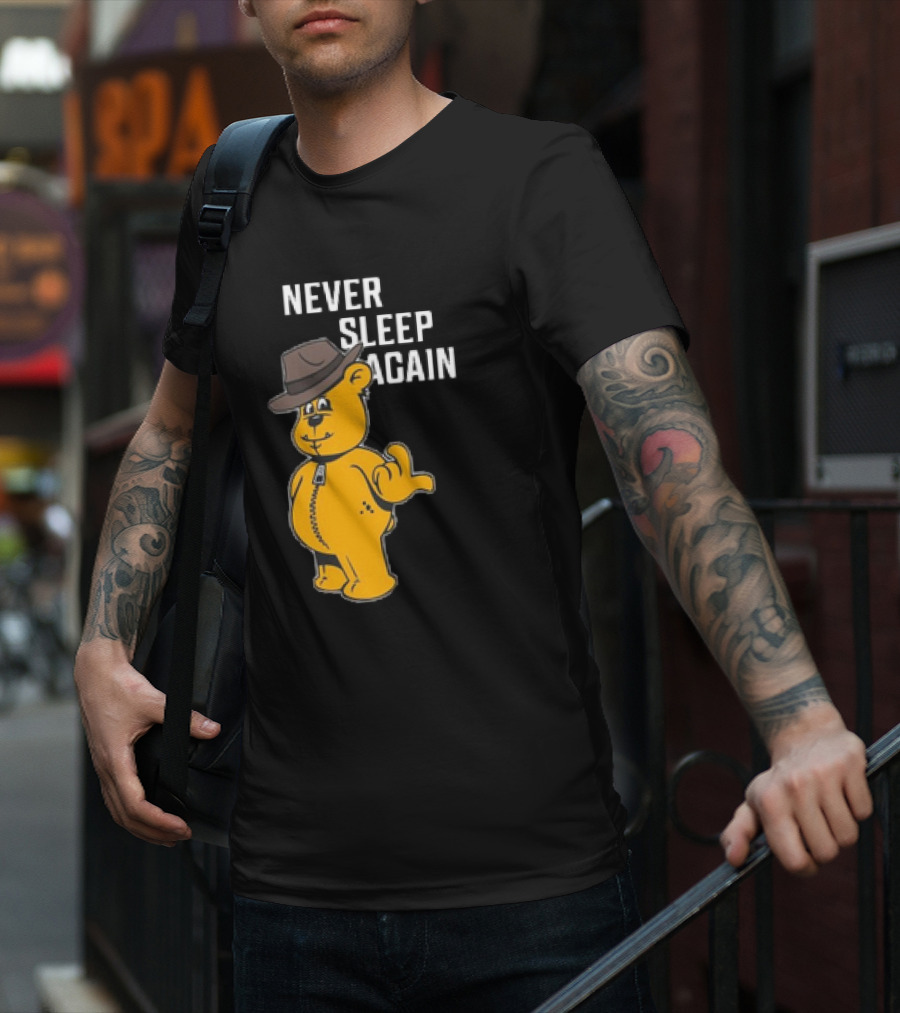 Never Sleep Again Zwart Wanna Play Nightmare Teddy Bear T-Shirt