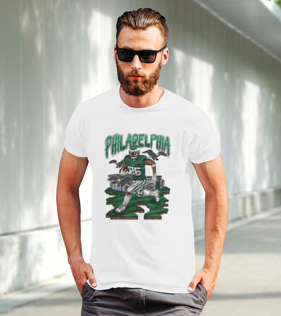 Philadelphia Eagles Saquon Barkley Bird Gang Running Player With Birds T-Shirt