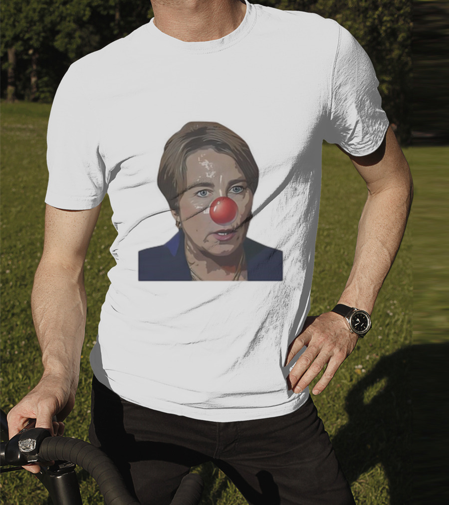 Maura Healey Cartoon Clown Nose Face Image T-Shirt