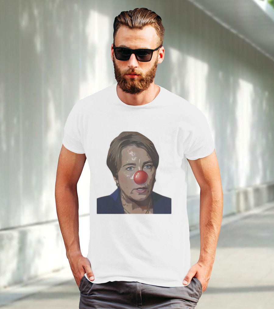 Maura Healey Cartoon Clown Nose Face Image T-Shirt