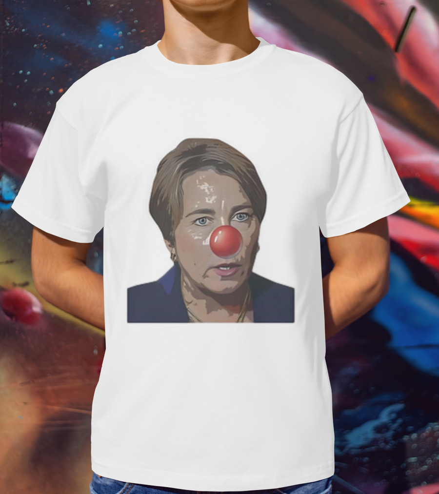 Maura Healey Cartoon Clown Nose Face Image T-Shirt