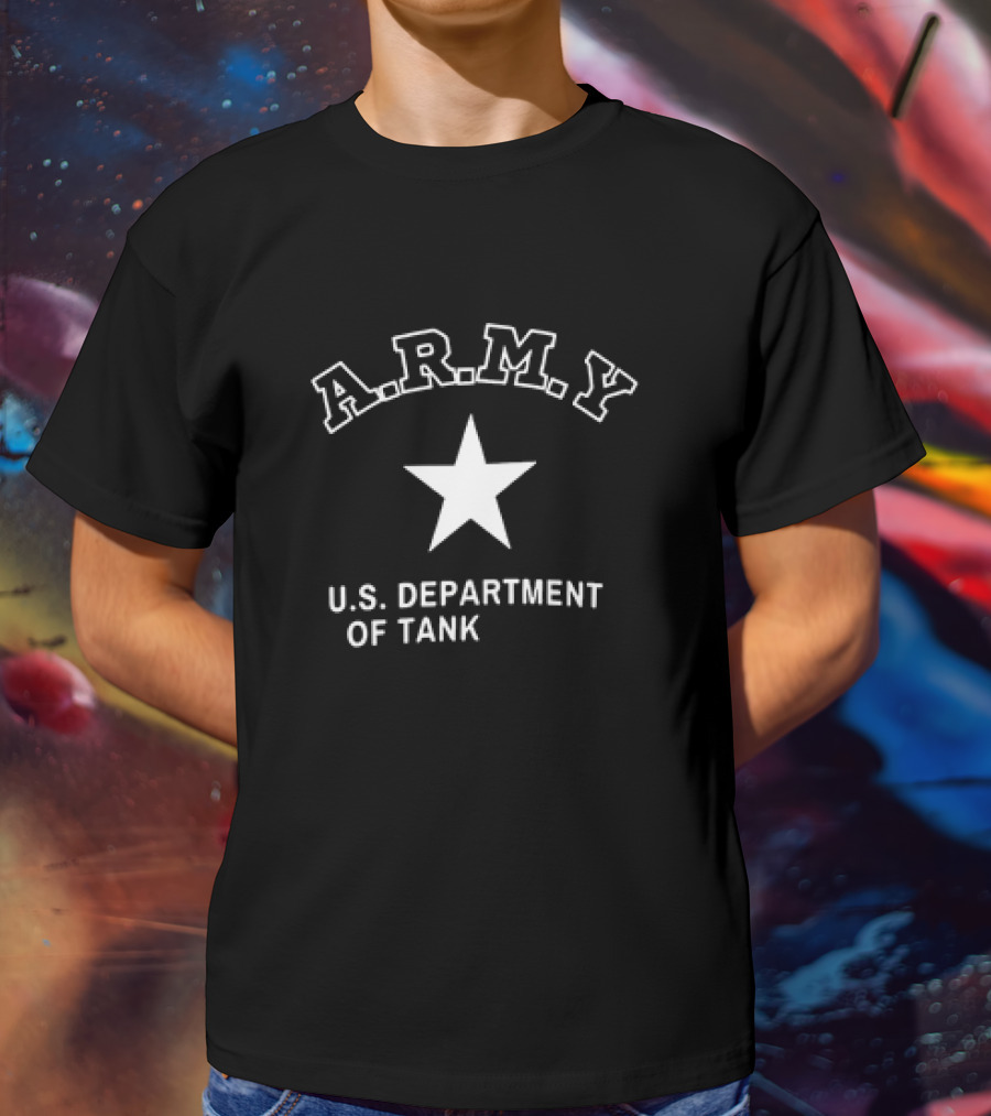A.R.M.Y U.S. Department Of Tank Star Motif T-Shirt