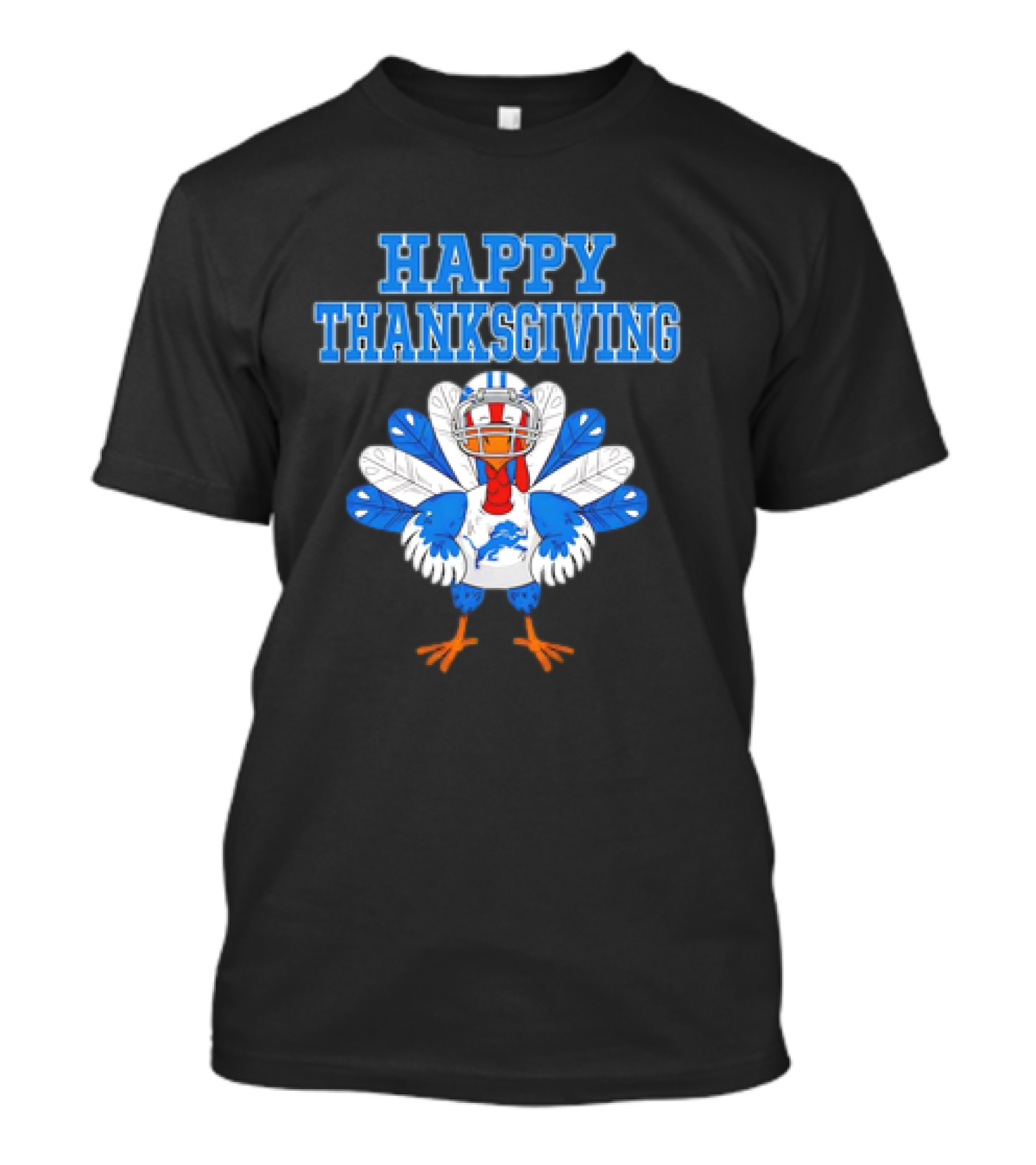 Happy Thanksgiving Detroit Lions Turkey Football Fan T-Shirt