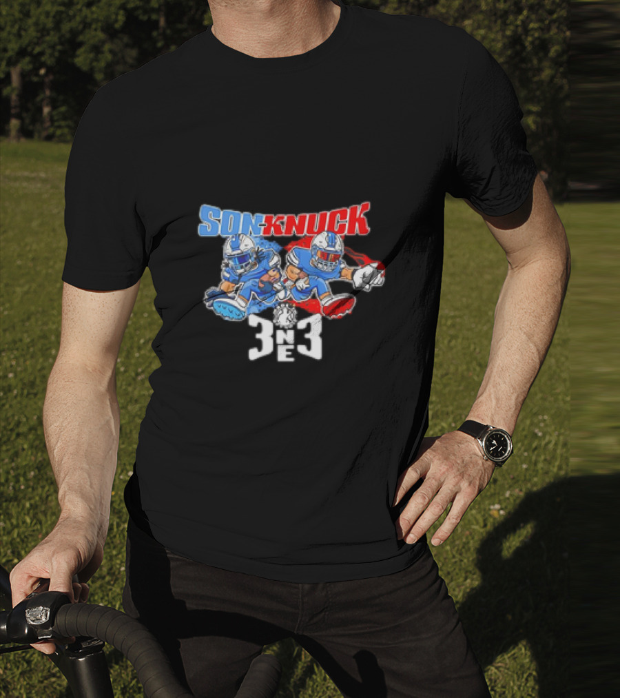 Son-Knuck 3NE3 Detroit Lions Inspired Football Characters T-Shirt