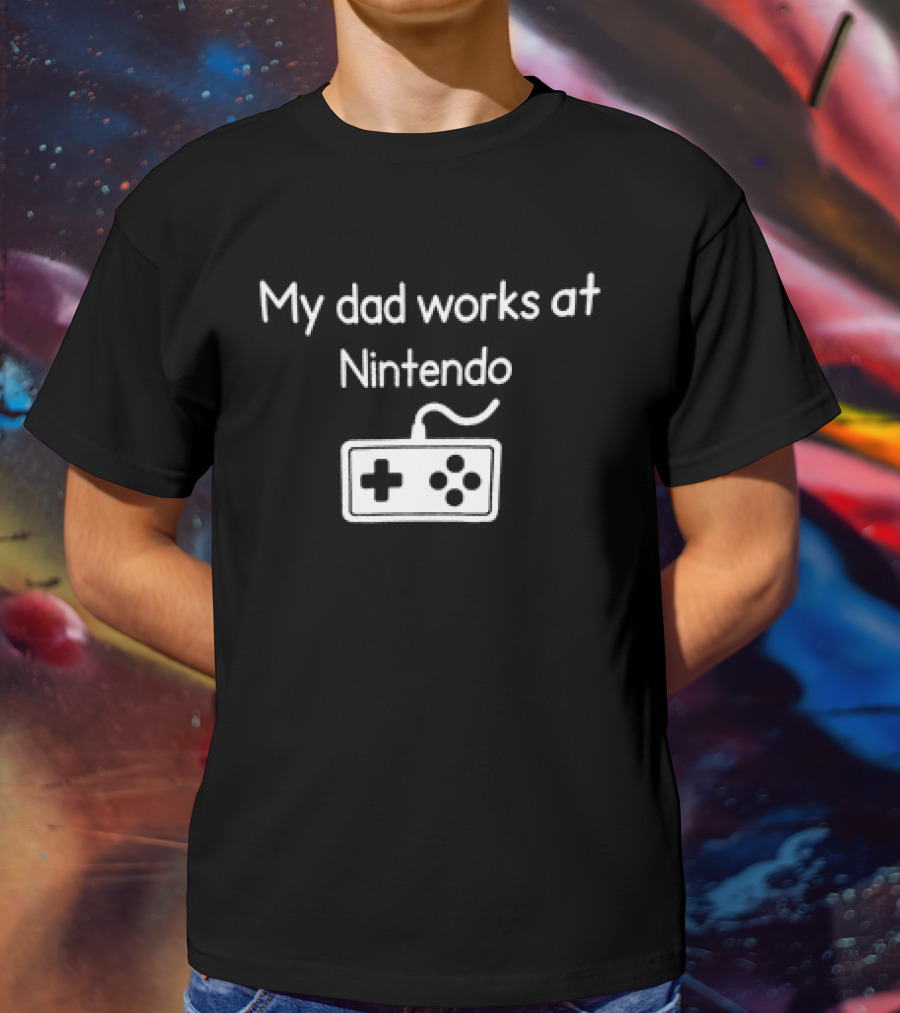 My Dad Works At Nintendo Retro Controller T-Shirt