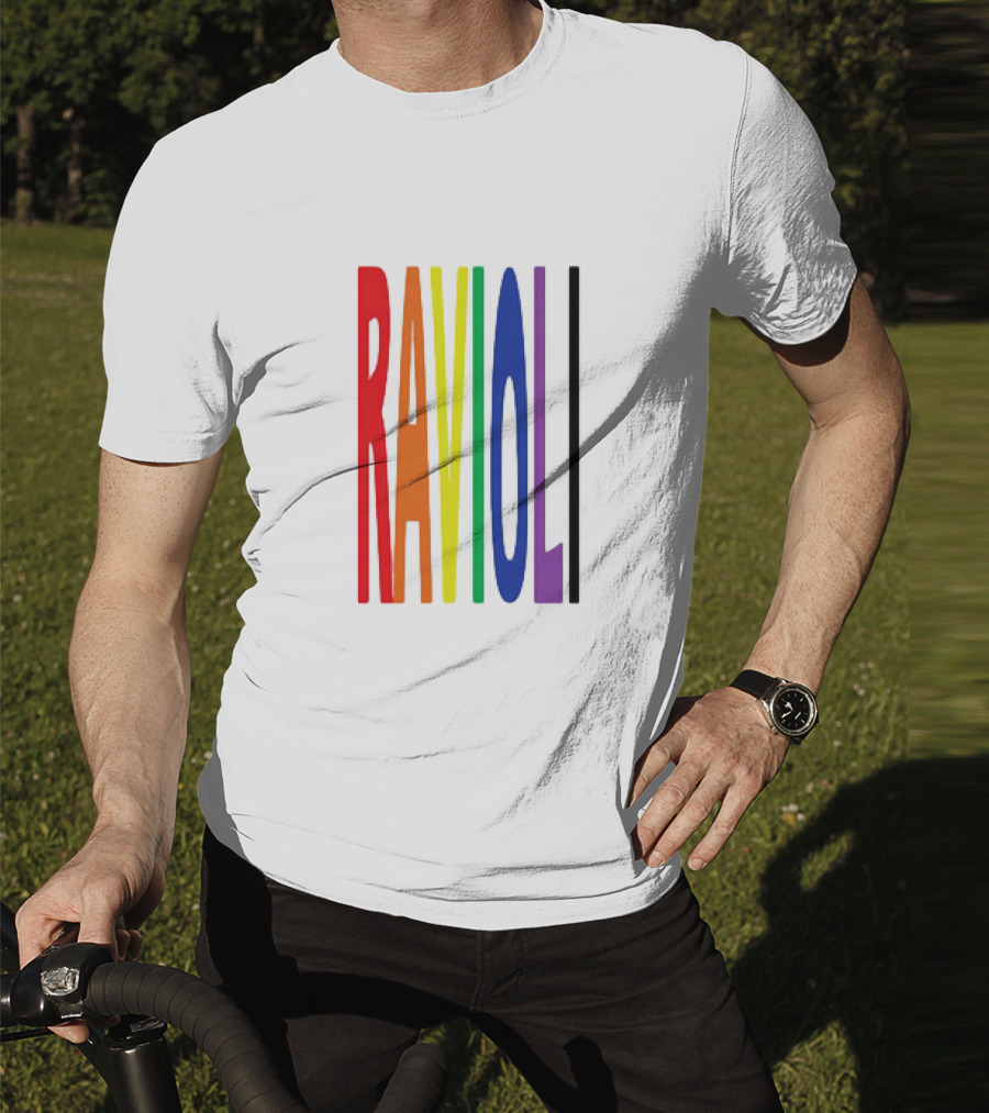 Ravioli Rainbow Colorful Block Letters T-Shirt