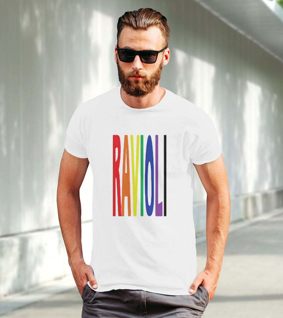 Ravioli Rainbow Colorful Block Letters T-Shirt