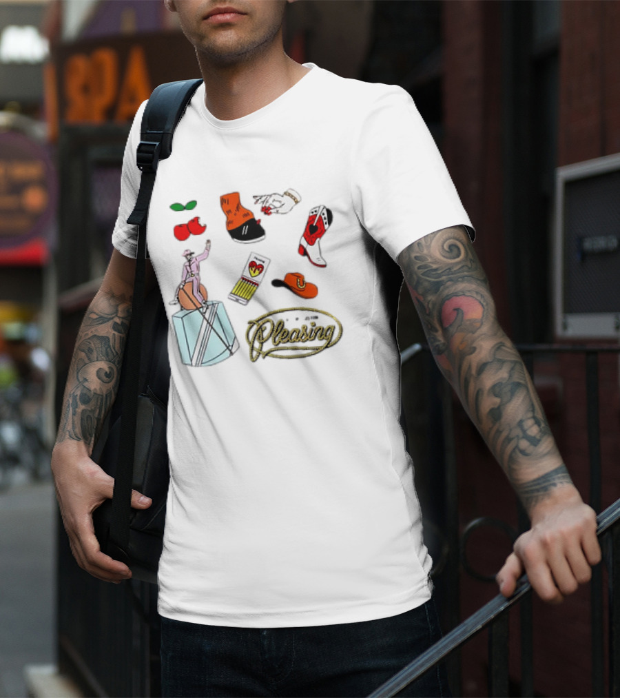 Keep Austin Pleasing Nail Painting Cowboy Boots And Cherry Icons T-Shirt