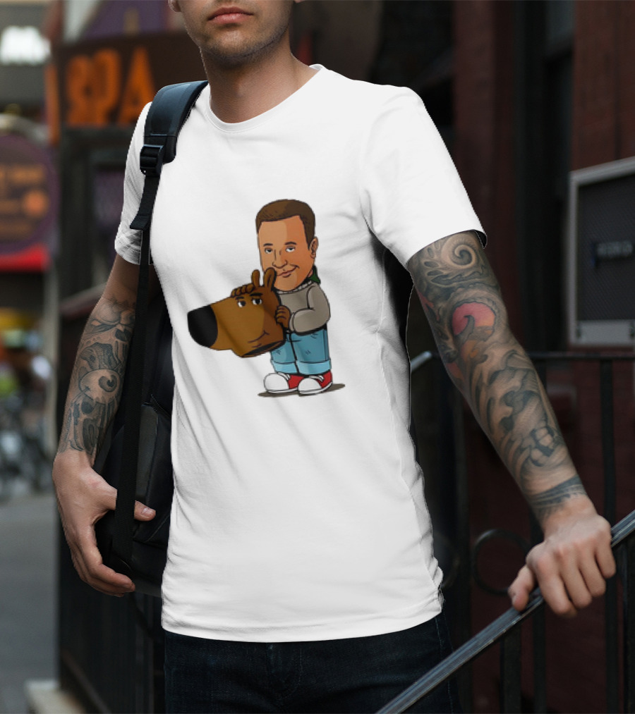 Kevin James Chill Guy Meme With Cartoon Style Scooby-Doo Head T-Shirt