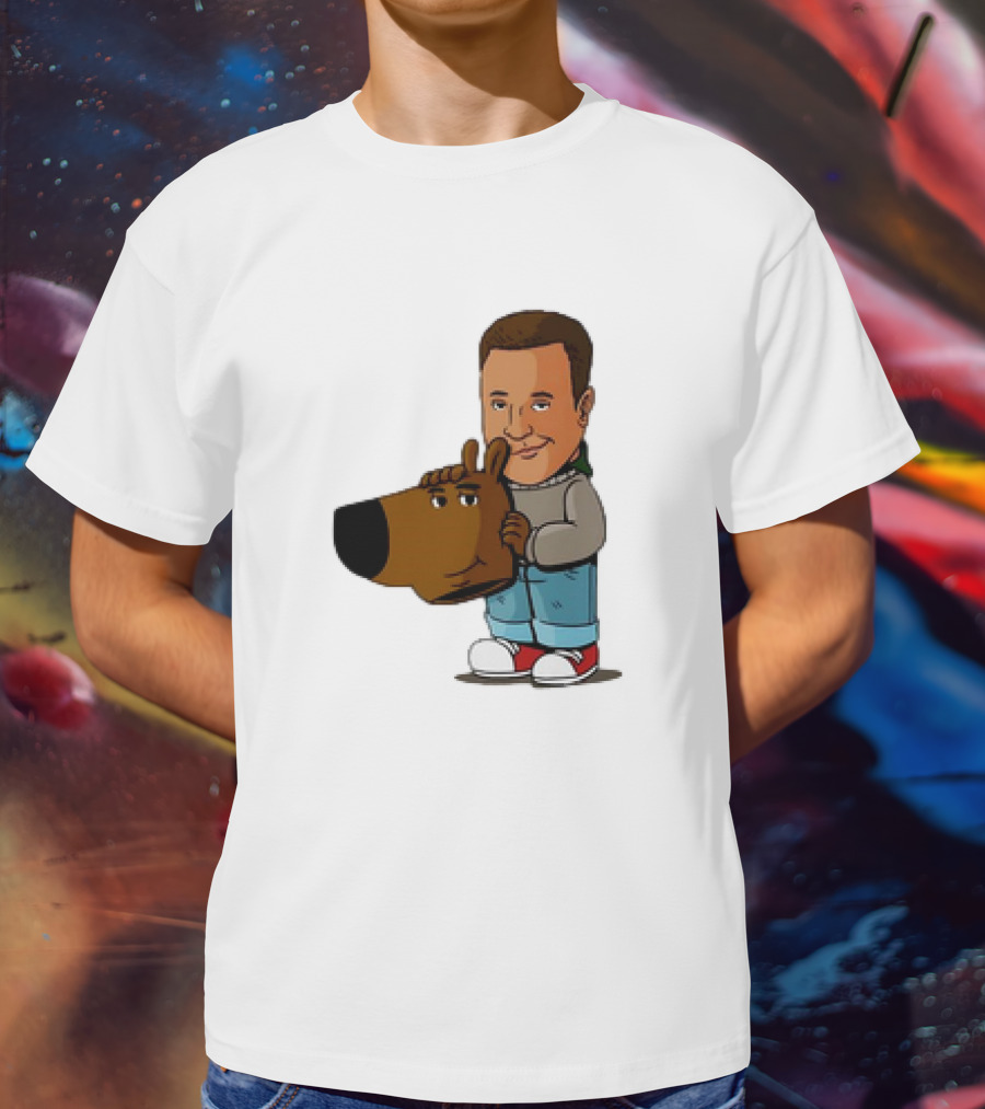Kevin James Chill Guy Meme With Cartoon Style Scooby-Doo Head T-Shirt