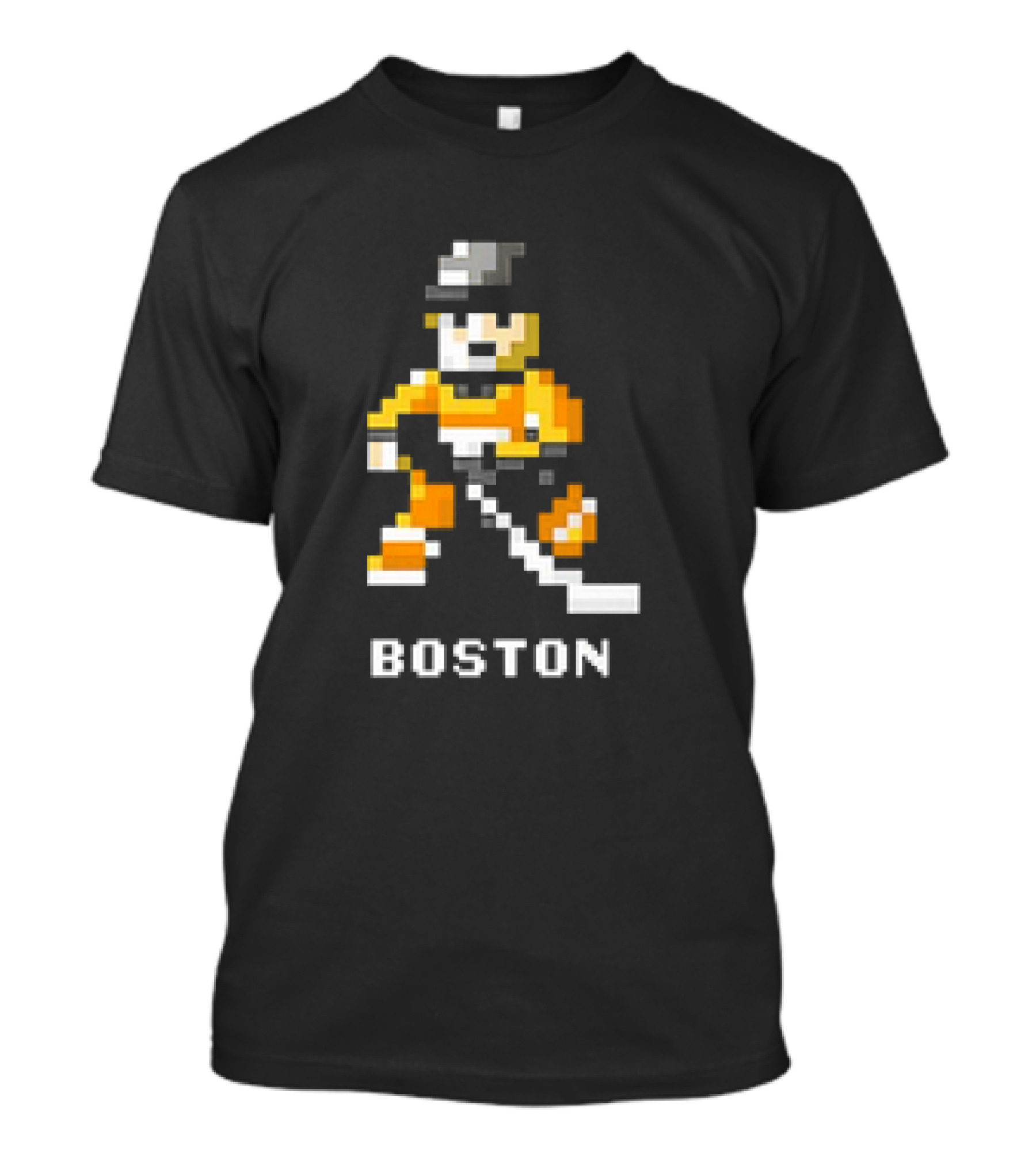 Boston Pixelated Hockey Player T-Shirt