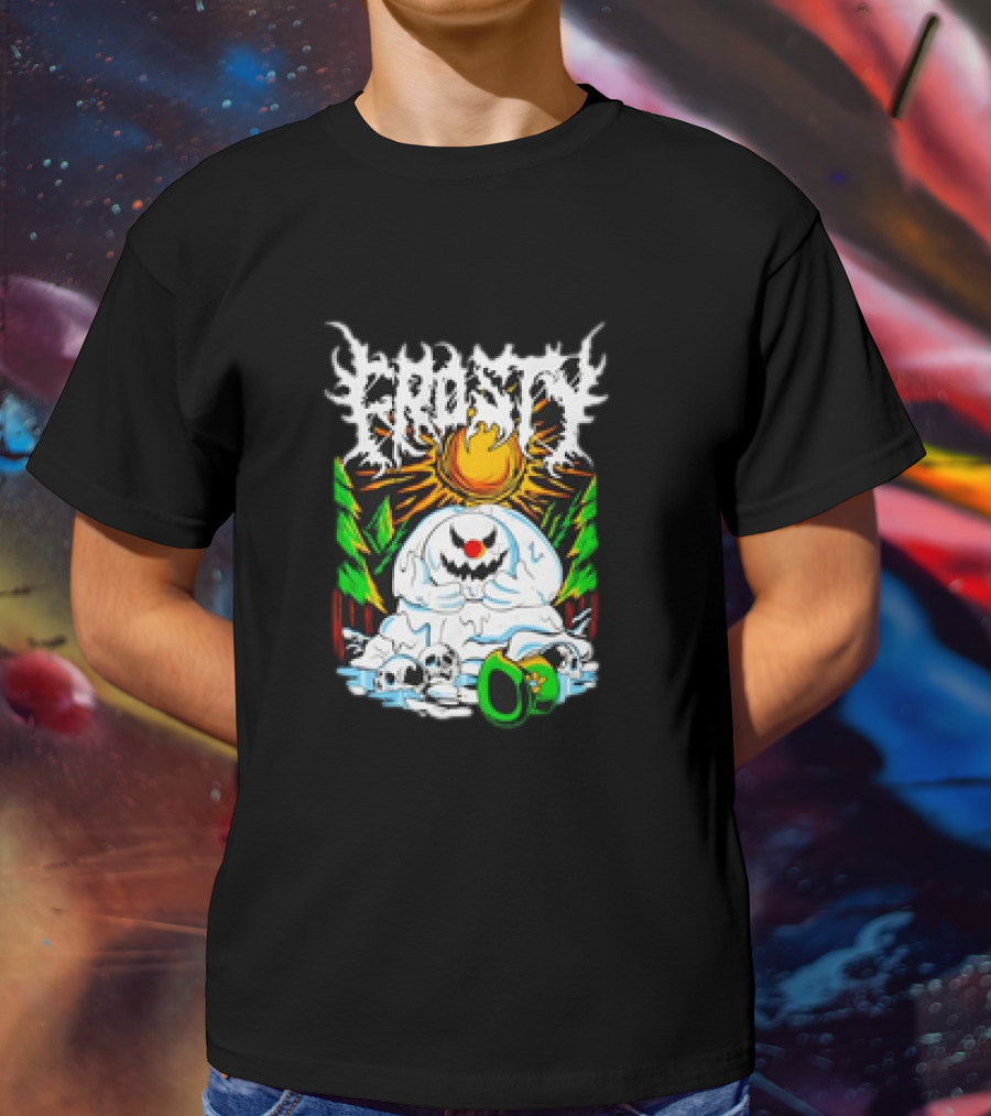 Frosty Melting Under The Sun With Skulls And Pine Trees T-Shirt