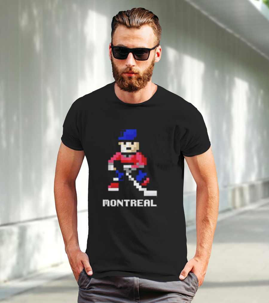 Montreal 8-Bit Hockey Player T-Shirt