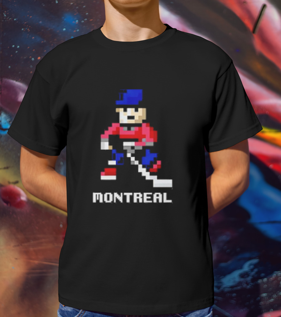 Montreal 8-Bit Hockey Player T-Shirt
