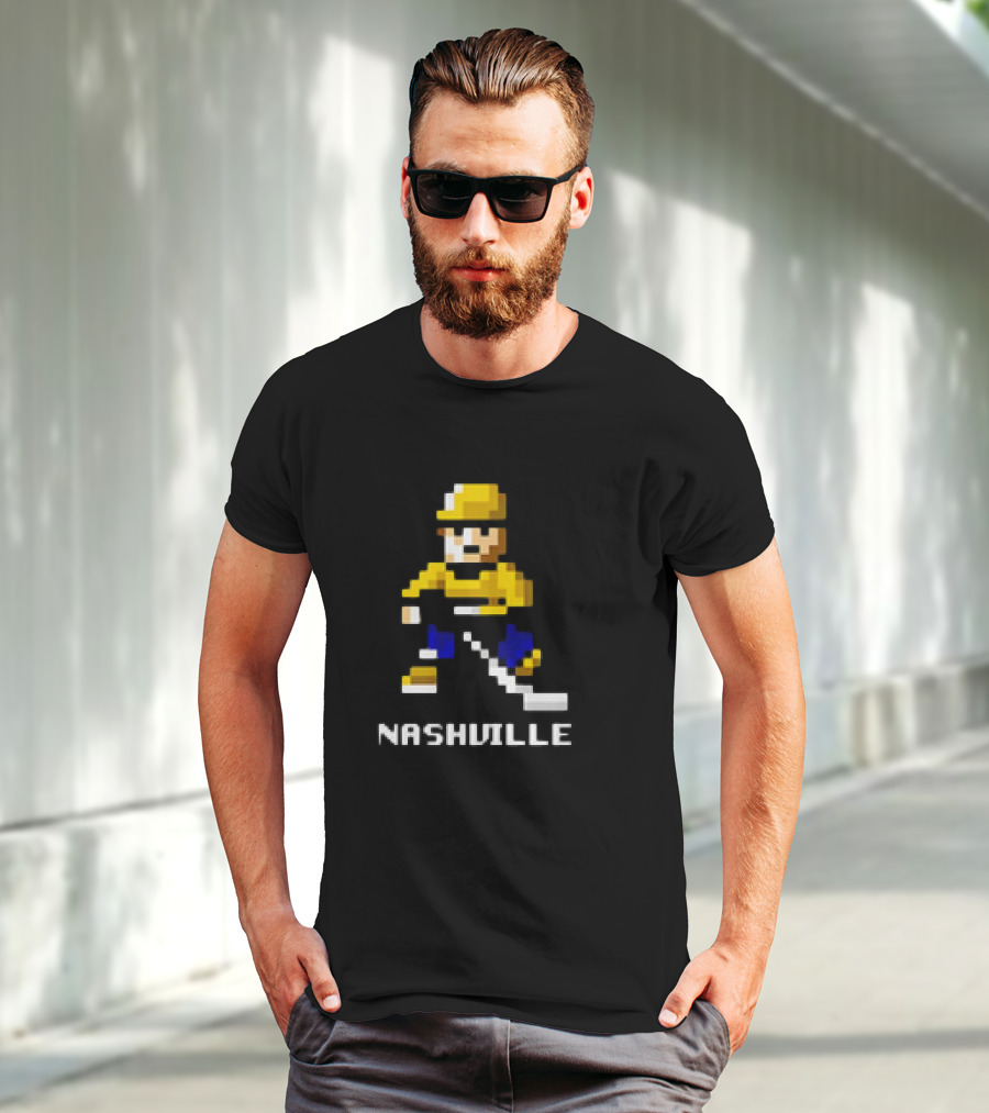Nashville Hockey Pixel Player 8-bit T-Shirt