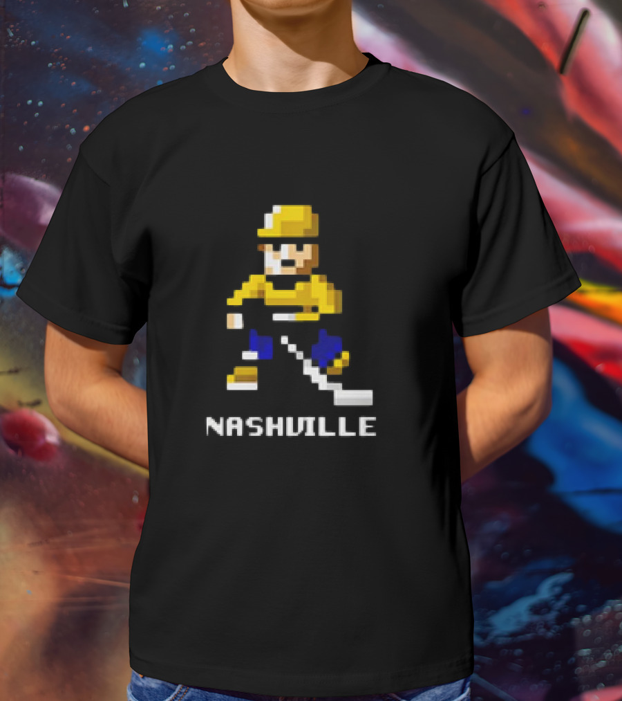 Nashville Hockey Pixel Player 8-bit T-Shirt