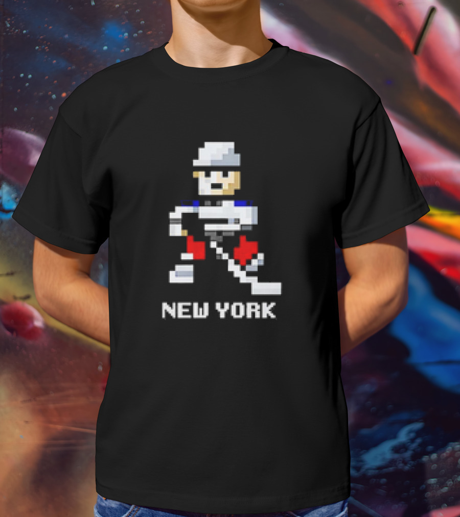 New York 8-bit Hockey Player T-Shirt