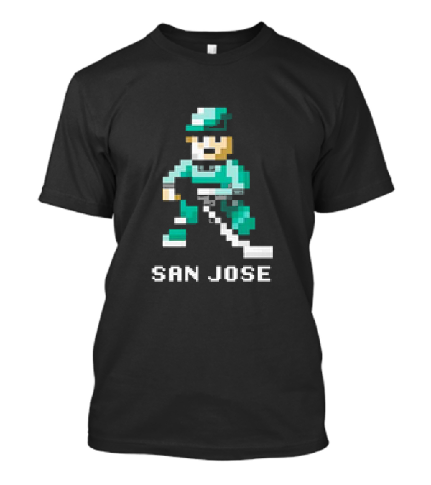 San Jose Hockey 8 Bit Retro Pixel T-Shirt