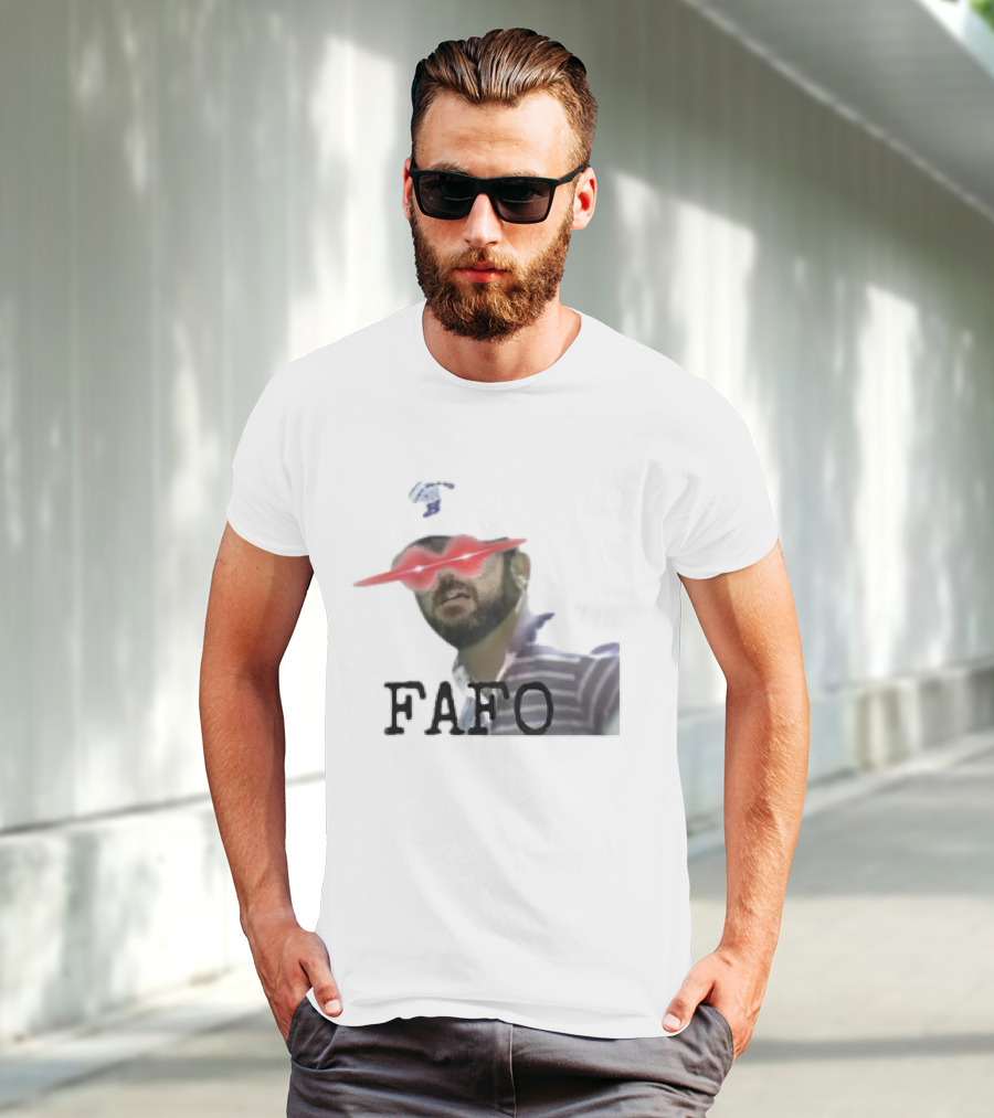 Gary Plauche FAFO PWYD Red Laser Eyes T-Shirt