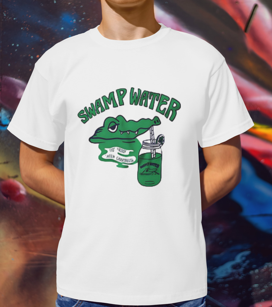 Swamp Water Alligator Drink Jar Vintage Cartoon T-Shirt