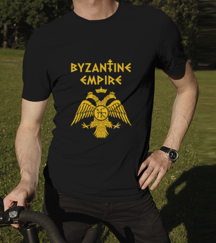 Byzantine Empire Double-Headed Eagle Orthodox Cross T-Shirt