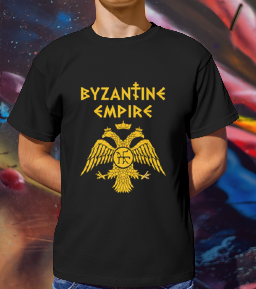 Byzantine Empire Double-Headed Eagle Orthodox Cross T-Shirt