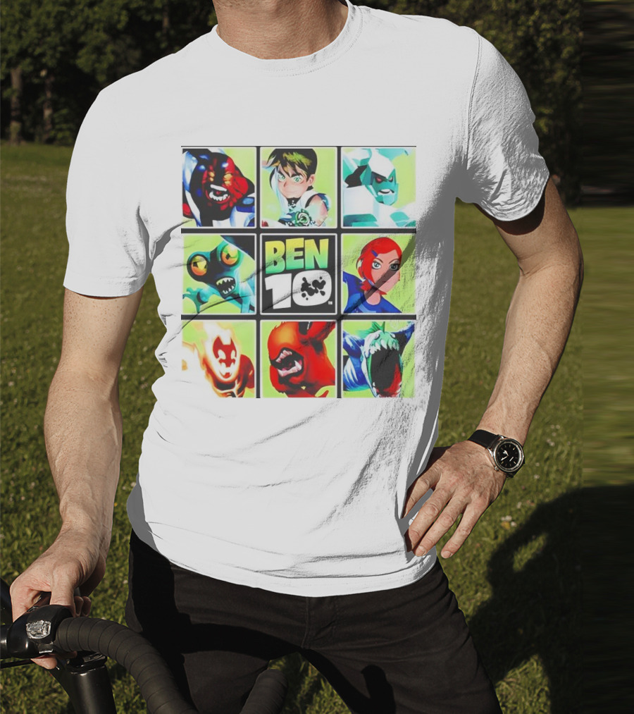 Ben 10 Alien Forms Panels Featuring Iconic Characters And Creatures T-Shirt