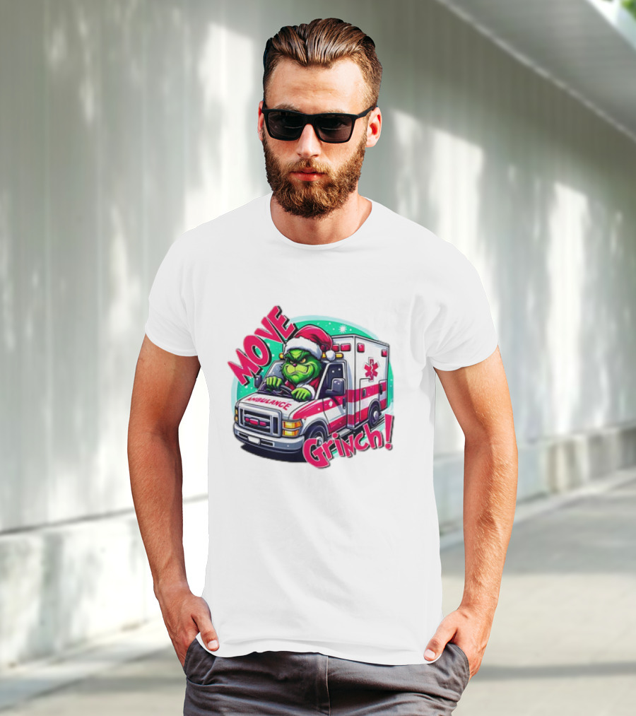 MOVE Grinch Christmas Ambulance Driver T-Shirt