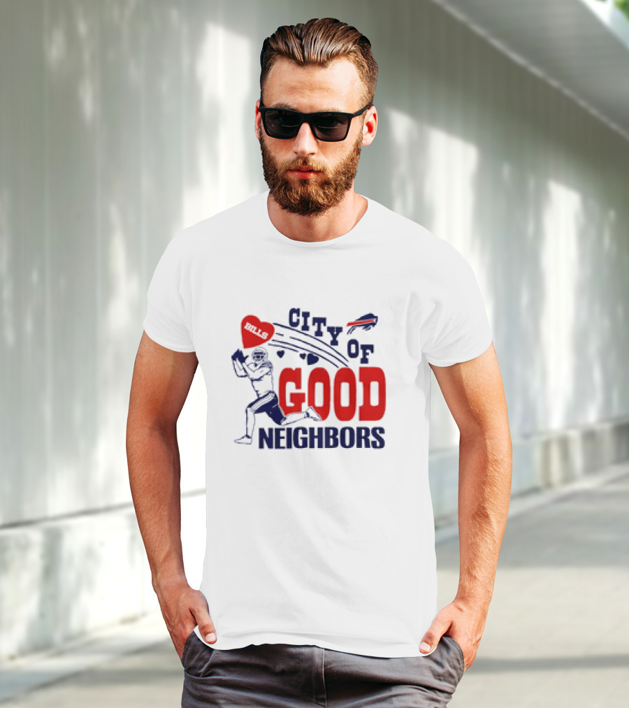 Buffalo Bills City Of Good Neighbors Football Player Heart T-Shirt