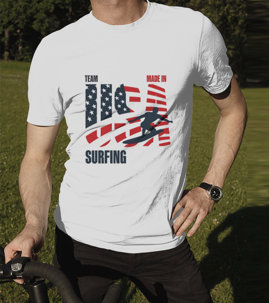 TEAM USA MADE IN USA SURFING Stars And Stripes Surf T-Shirt