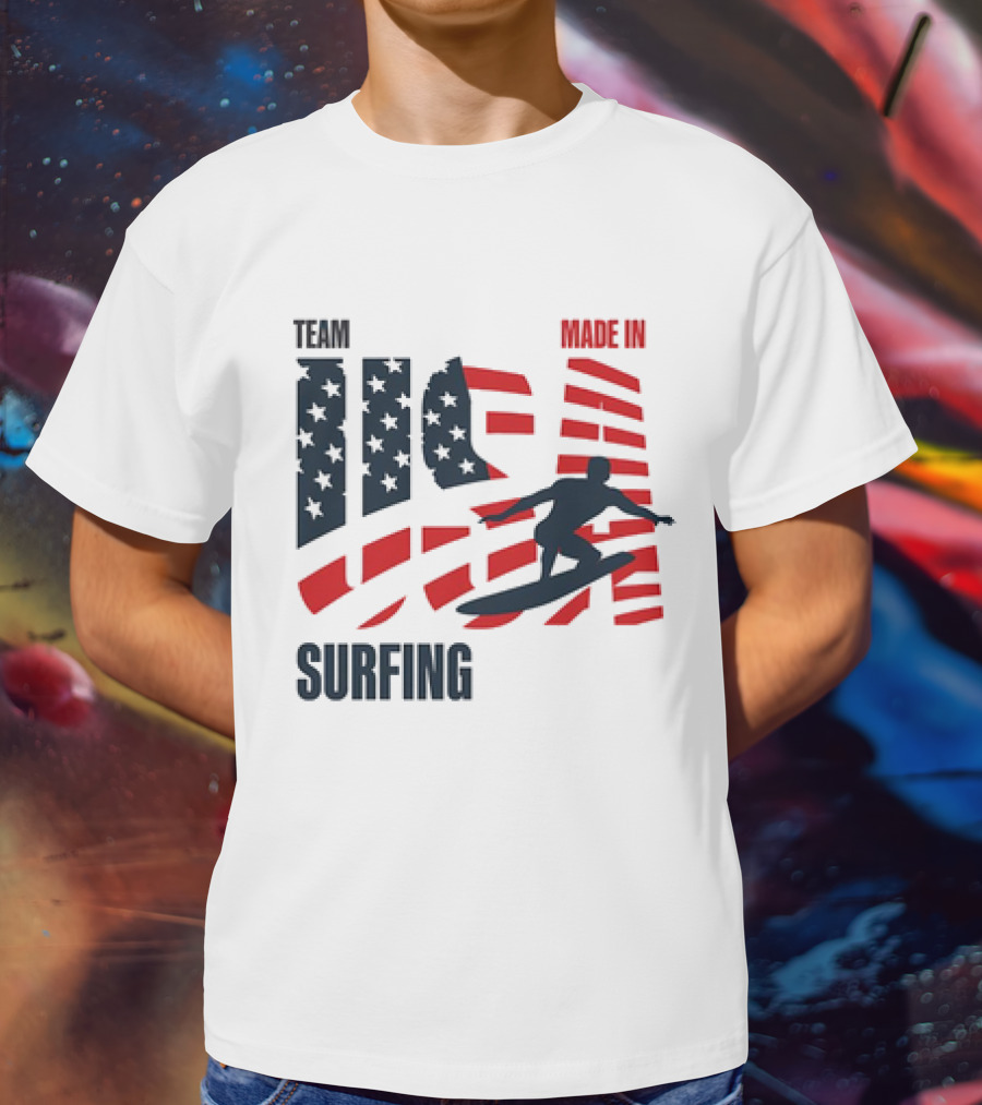 TEAM USA MADE IN USA SURFING Stars And Stripes Surf T-Shirt