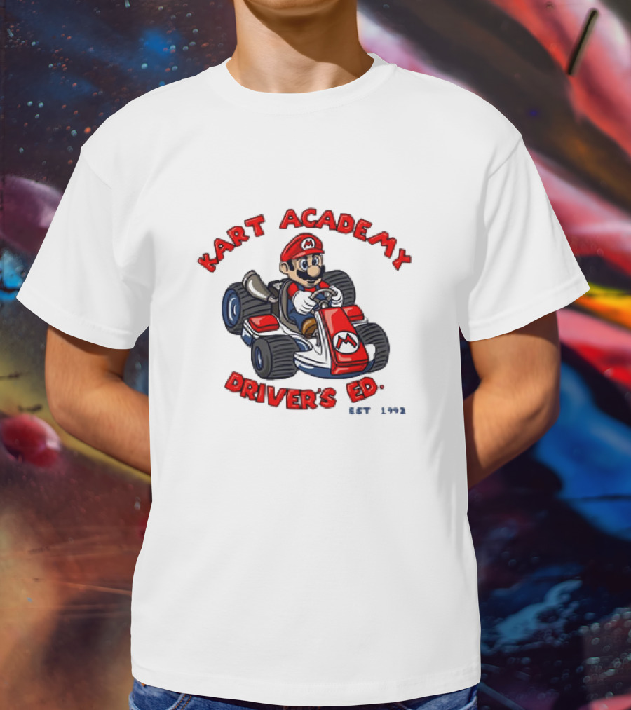 Kart Academy Driver's Ed Mario Kart Est 1992 T-Shirt
