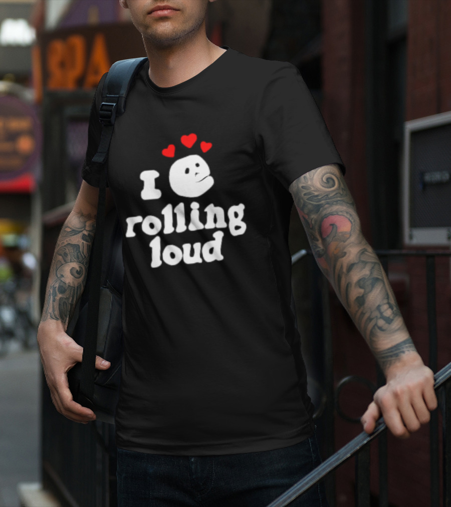 I Love Rolling Loud With Heart Emoji Face T-Shirt