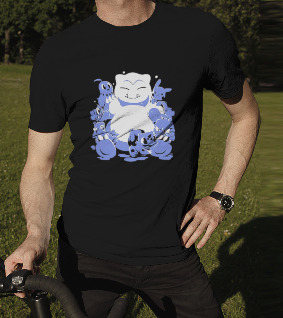 Snorlax Snowman Surrounded By Pokémon Snowlaxman T-Shirt
