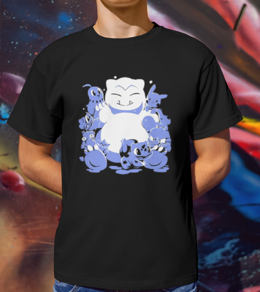 Snorlax Snowman Surrounded By Pokémon Snowlaxman T-Shirt