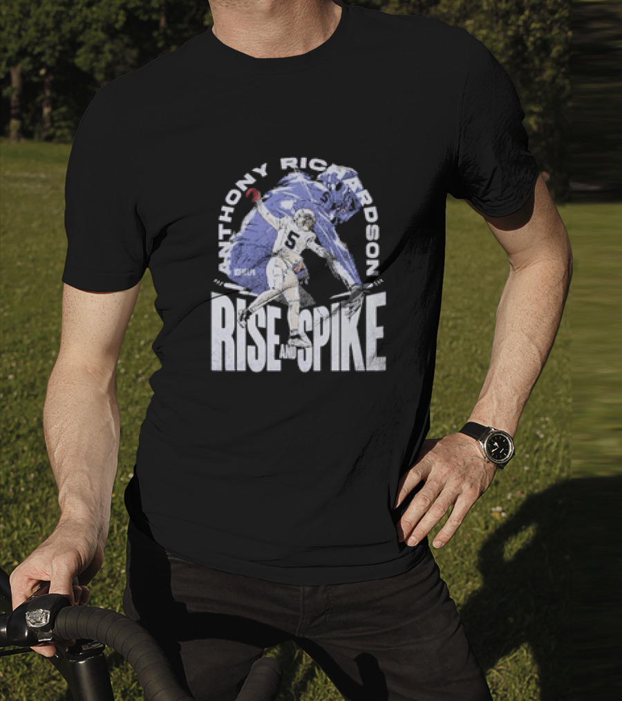 Anthony Richardson Indianapolis Colts Rise And Spike Football Action T-Shirt