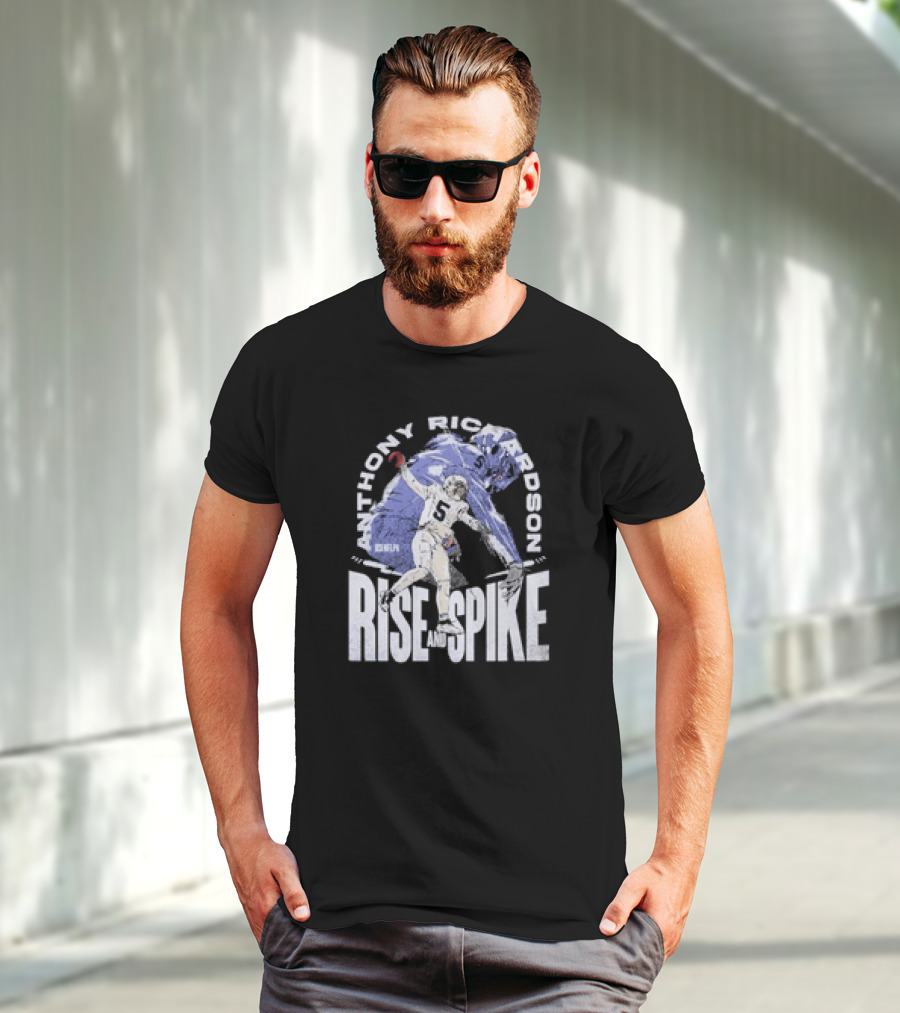 Anthony Richardson Indianapolis Colts Rise And Spike Football Action T-Shirt