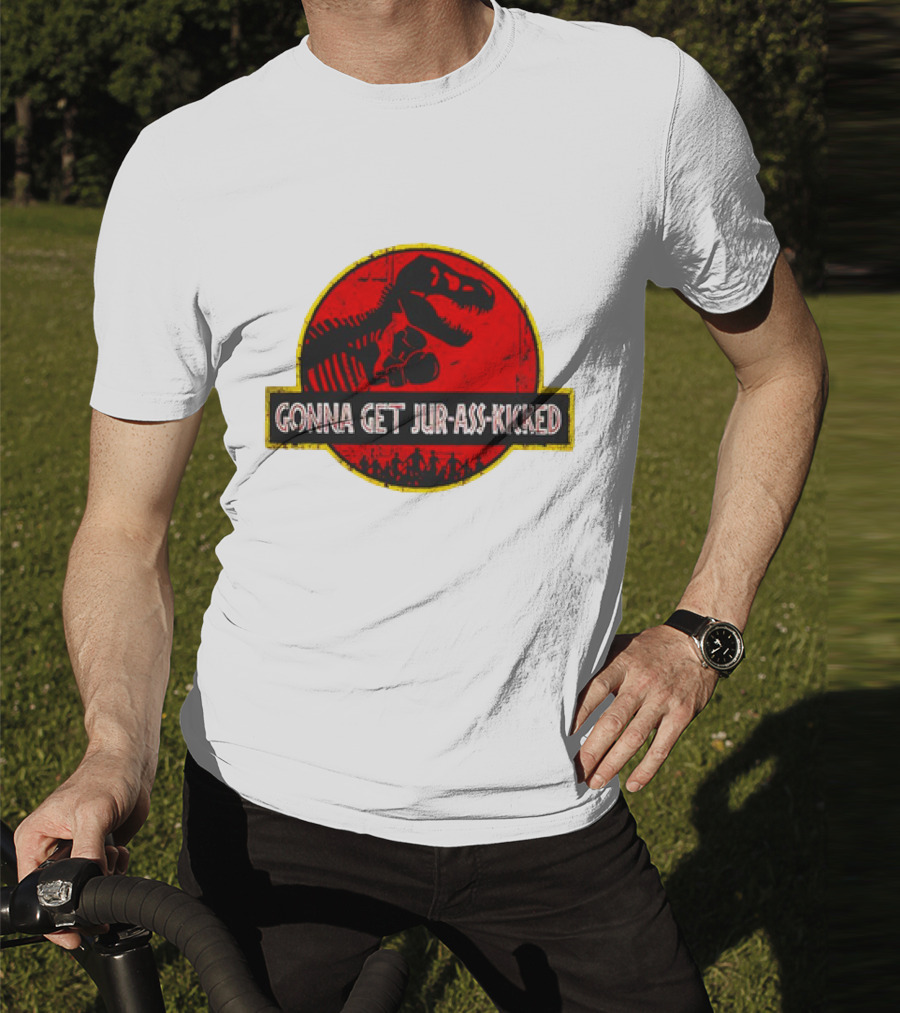Gonna Get Jur-Ass-Kicked Dinosaur Boxing Red T-Shirt