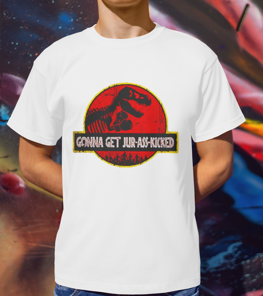 Gonna Get Jur-Ass-Kicked Dinosaur Boxing Red T-Shirt