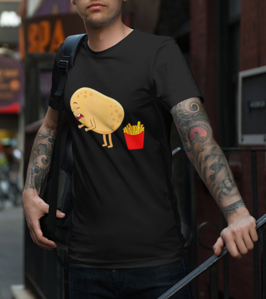 Potato Poops Fries Funny Cartoon T-Shirt