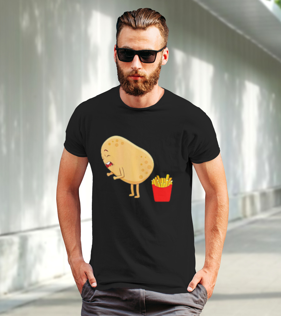 Potato Poops Fries Funny Cartoon T-Shirt