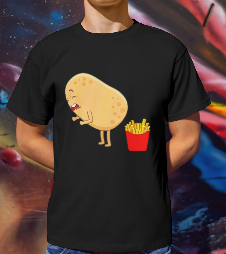Potato Poops Fries Funny Cartoon T-Shirt