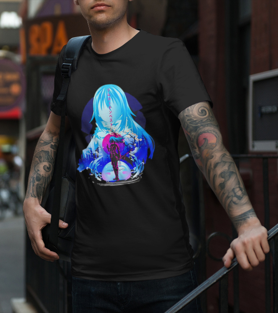 That Time I Got Reincarnated As A Slime Manga Character Silhouette Fantasy Scene T-Shirt