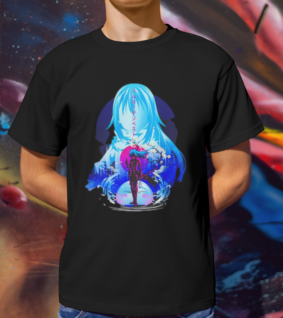 That Time I Got Reincarnated As A Slime Manga Character Silhouette Fantasy Scene T-Shirt