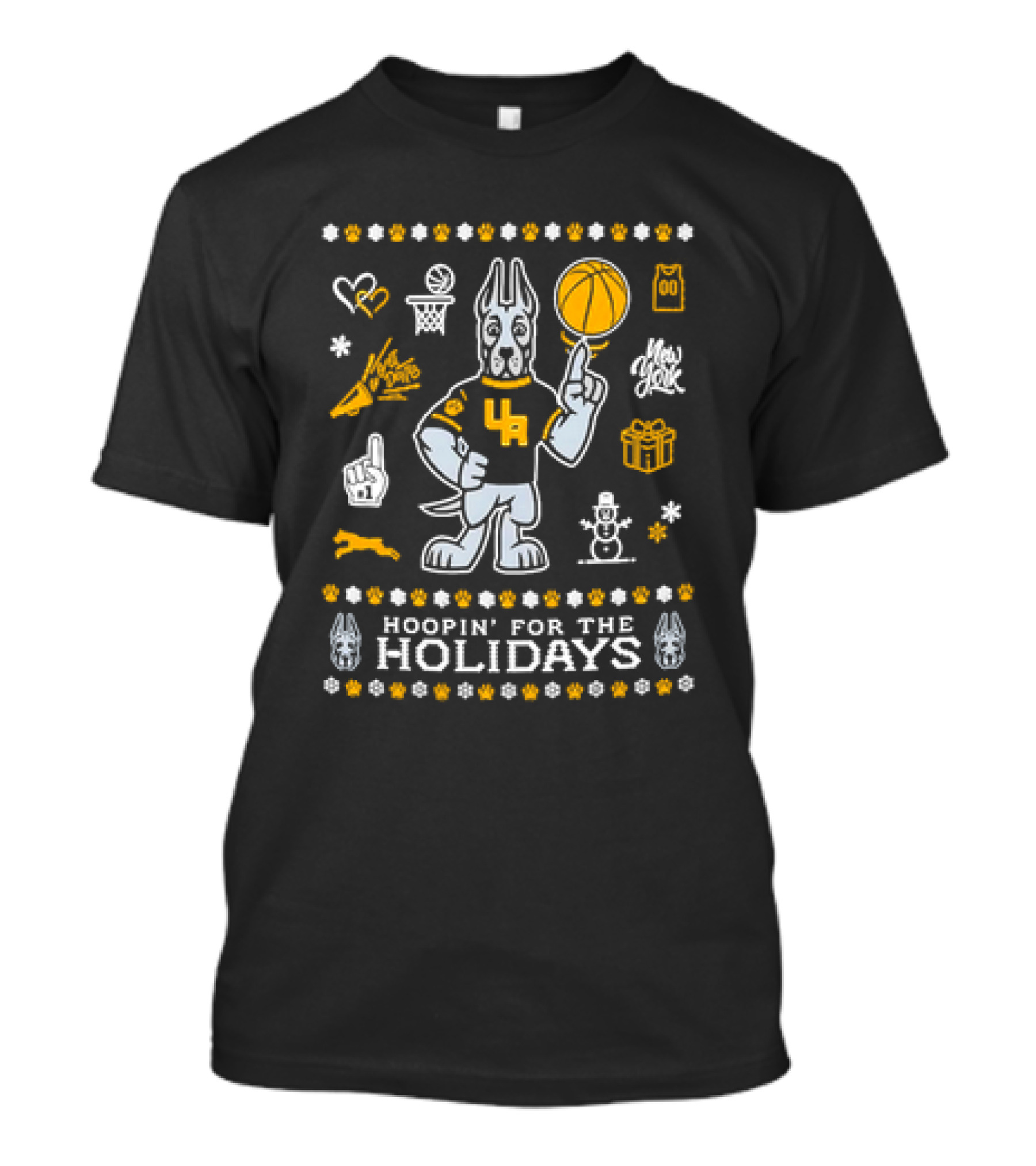 UAlbany Hoopin' For The Holidays New York Basketball Christmas T-Shirt