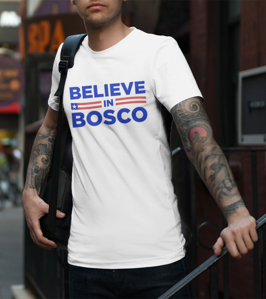 BELIEVE IN BOSCO Star Stripes American Motif T-Shirt